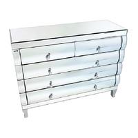 zion sideboard in curved mirror with silver legs and 32 drawers