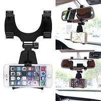 ZIQIAO 360 Degree Car Auto Rearview Mirror Mount Cell Phone Holder Bracket Stands Stand Cradle For Samsung For iPhone Mobile Phone GPS