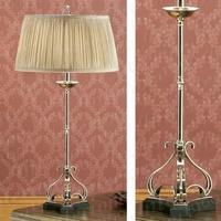 Zina Table Lamp in Nickel with Beige Shade