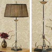 Zina Table Lamp in Nickel with Chocolate Shade