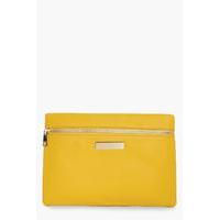 Zip Front Clutch Bag - yellow