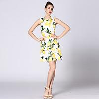 ziyi going out cute a line dressprint round neck above knee sleeveless ...