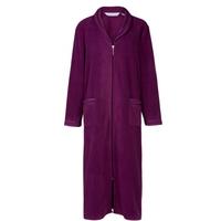 Zip Front Fleecy Housecoat