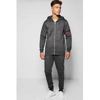 Zip Detail Skinny Tracksuit - charcoal