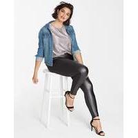 Zip Trim PU Wet Look Leggings Reg