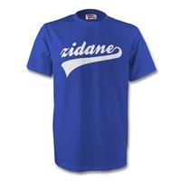 zinedine zidane france signature tee blue