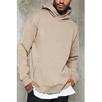 Zip-Front Slub Knit Hoodie