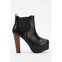 Zip Detailed Platform Ankle Boots