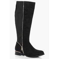 zip trim riding boot black