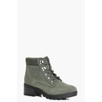 zip trim cleated hiker boot khaki