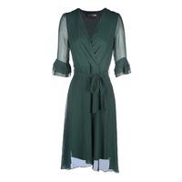 Zibi London 3/4 Sleeve Wrap Dress in Dark Green