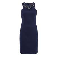 Zibi London Jewel Neck Blue Dress