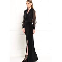 Zibi London Exclusive Ironi Collection Split Sleeve Maxi Dress in Black