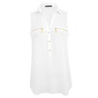 ZIP PKT LOTUS SLESS SHIRT