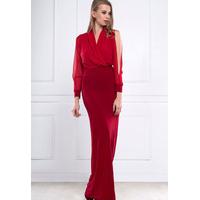 Zibi London Exclusive Ironi Collection Split Sleeve Maxi Dress in Red
