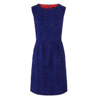 zibi london jacquard fitted dress in navy