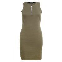 ZIP TEXTURED BODYCON DRESS