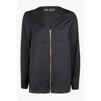 ZIP THROUGH SATEEN BLOUSE