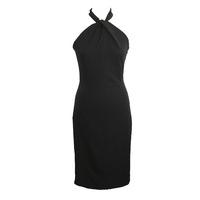 Zibi London Exclusive Ironi Collection Knot Detail Halterneck Dress in Black