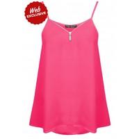 zip front lotus cami