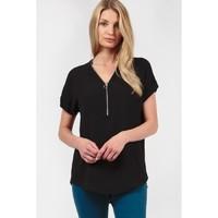 ZIP FRONT ROLL SLV TOP