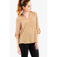 ZIP POCKET LS BLOUSE