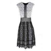 Zibi London Monochrome Crochet Lace Dress