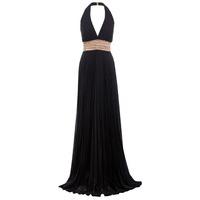 Zibi London Exclusive Jewel Embellished Halterneck Maxi Dress in Black