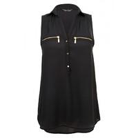 ZIP PKT LOTUS SLESS SHIRT