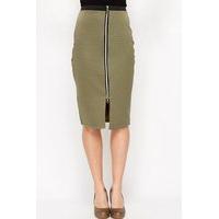 Zip Front Bodycon Skirt