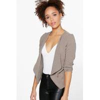 zip crepe blazer mocha