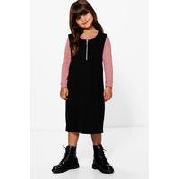 Zip Front Pinafore and Top Set - rose