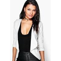 Zip Crepe Blazer - stone