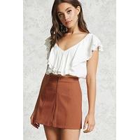 Zip-Front Denim Mini Skirt