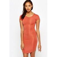 zig zag textured bodycon dress