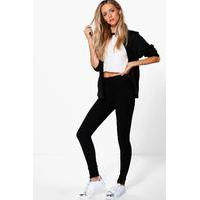 Zip Detail Jeggings - black