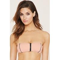 Zippered Bandeau Bikini Top