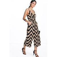 zig zag print cami jumpsuit multi