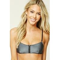 Zip-Front Bralette Bikini Top