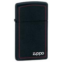 zippo black matte slim with zippo border lighter