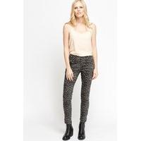 Zipped Hem Printed Jeans