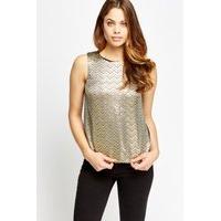 zig zag metallic front top