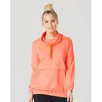 Zip Pocket Slouch Neck Hoodie