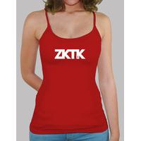 zktk strapless white letters woman