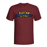 zlatan ibrahimovic comic book t shirt maroon