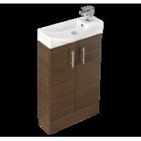 Zone 500mm Mini Vanity Unit - Walnut