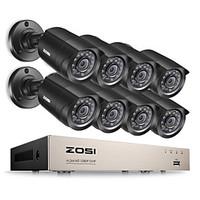 ZOSI 8CH DVR 720P HDMI CCTV System Video Recorder 8PCS 1280TVL Home Security Waterproof Night Vision Camera Surveillance Kits