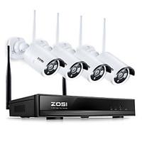 ZOSI960P/720P HDMI NVR 4PCS 1.3 MP IR Outdoor P2P Wireless IP CCTV Camera Security System Surveillance Kit