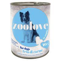 zoolove Trio di Carne Wet Dog Food - 6 x 800g