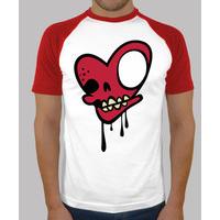 zombie skull red heart